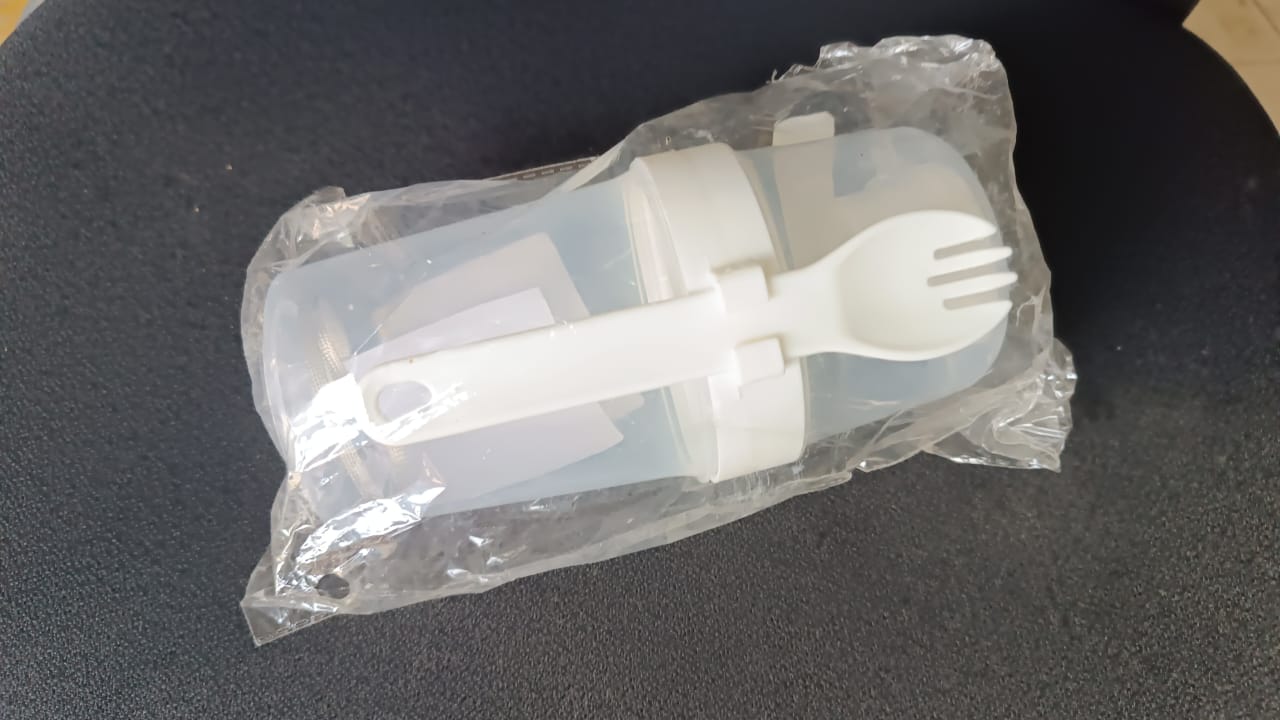 2-Piece Salad Cup Lunch Container with Dressing Storage and Reusable Fork