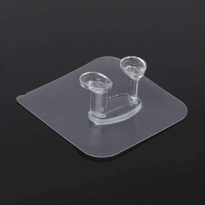 Transparent Self-Adhesive Wall Hook – Drill-Free, Waterproof & Oil-Proof for Toothbrush, Socket (1 Pc)