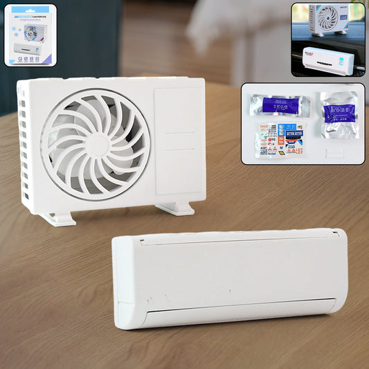 AC Design Solar-Powered Car Air Freshener: Built-in Perfume Diffuser for Dashboard and AC Vent