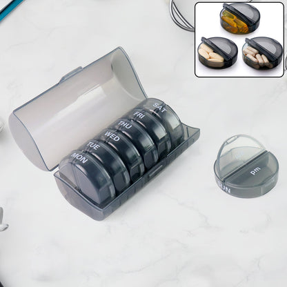 Weekly Pill Organizer 2 Times a Day Travel 7 Day Pill Box Twice a Day Daily Medicine Pill Case with Large Compartments