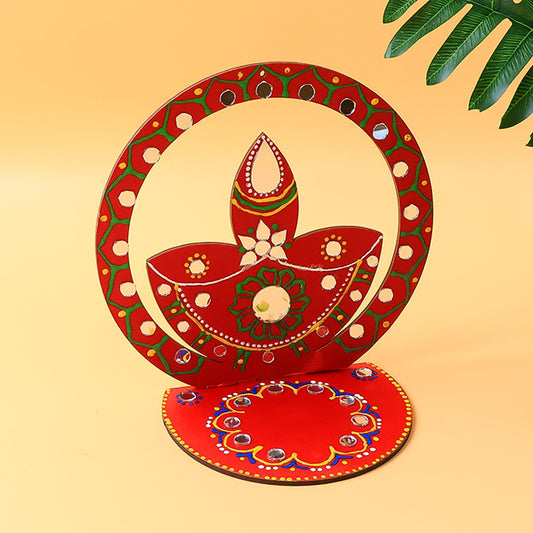 Traditional Wooden Handcrafted Diya Holder