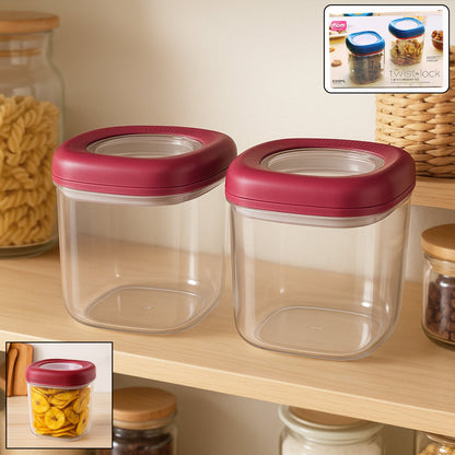 Transparent Twist Lock Kitchen Storage Container Set 
