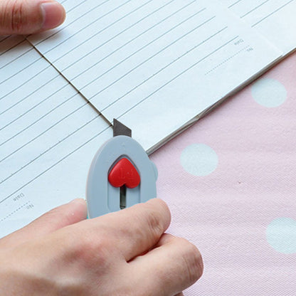Mini Utility Cutter / Knife with Heart-Shaped Safety Lock (1 Pc)