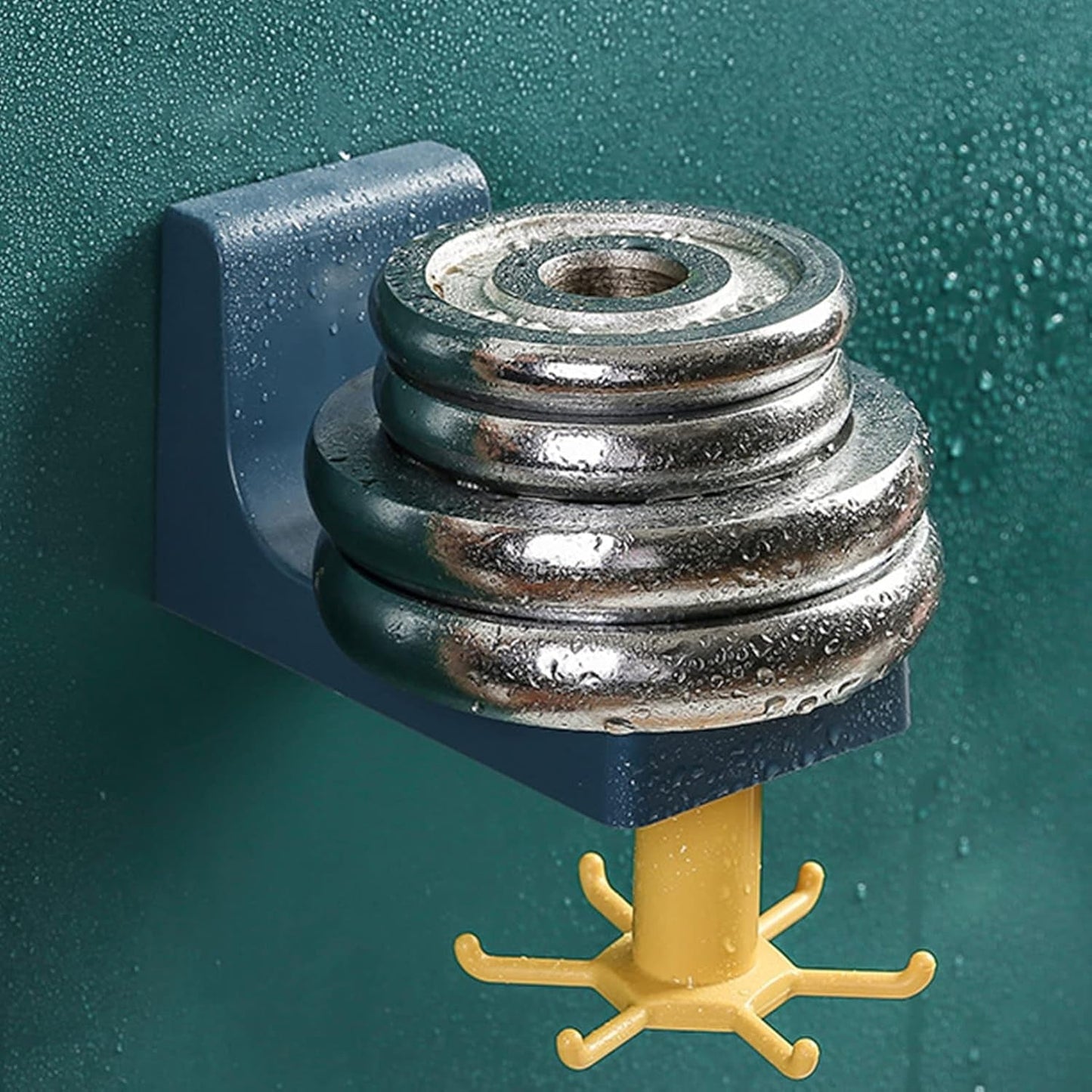 360 Degree Rotating Self Adhesive Plastic Wall Hook Hanger; Multifunctional Hanger with 6 Heavy Duty Claw Hooks