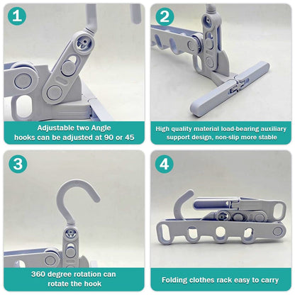 5-Hole Foldable Clothes Hanger – Robust, Space-Saving Travel Rack
