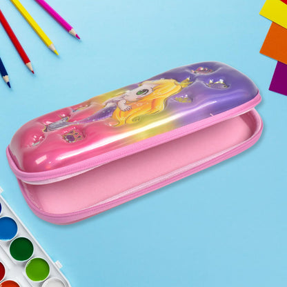 3D Cartoon Zipper Compass Box, Pencil Box (1 Pc / Mix Design)