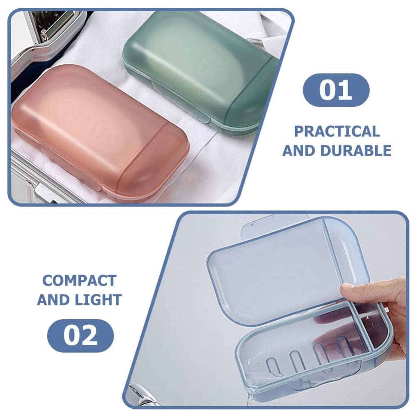 Travel Soap Container, Soap Travel Case with Lid ,Sabudani (1 Pc)