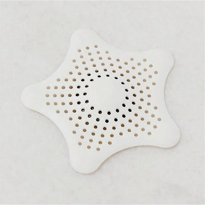 White Silicone Star Shaped Sink Filter Bathroom Hair Catcher Drain Strainers for Basin