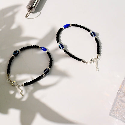 Unisex Black Evil Eye Bracelet Set 