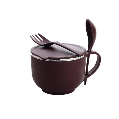 Stylish stainless steel noodle bowl with ergonomic handle