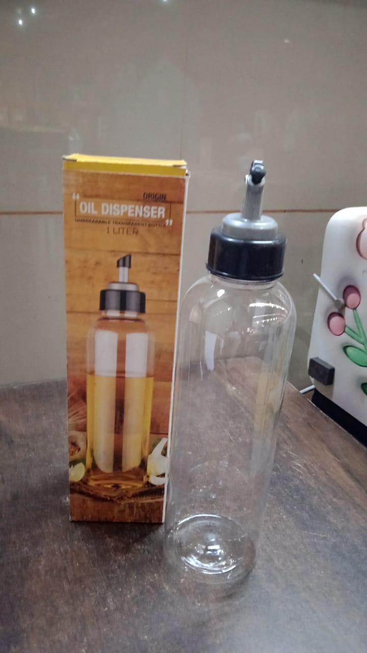 1L Oil Dispenser with Lid & Drip-Free Spout (Plastic)