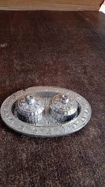 Oval Shape Special Puja Thali (1 Pc / Mix Design)