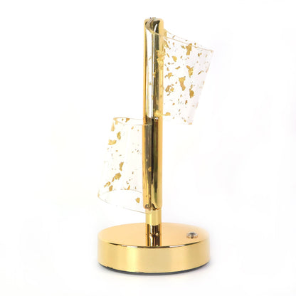 Luxury Golden Crystal LED Double Shade Table Lamp (1 Pc)
