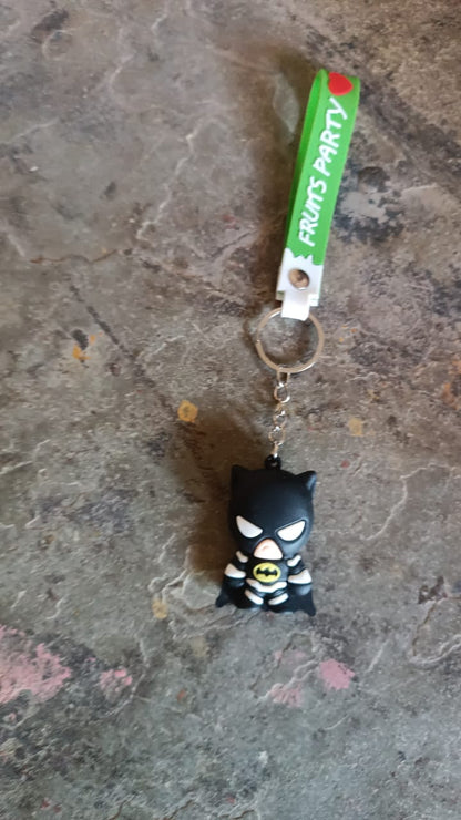 Cute Cartoon Silicone 3D Key Chain with Metal Hook & Strap (Pack of 1)