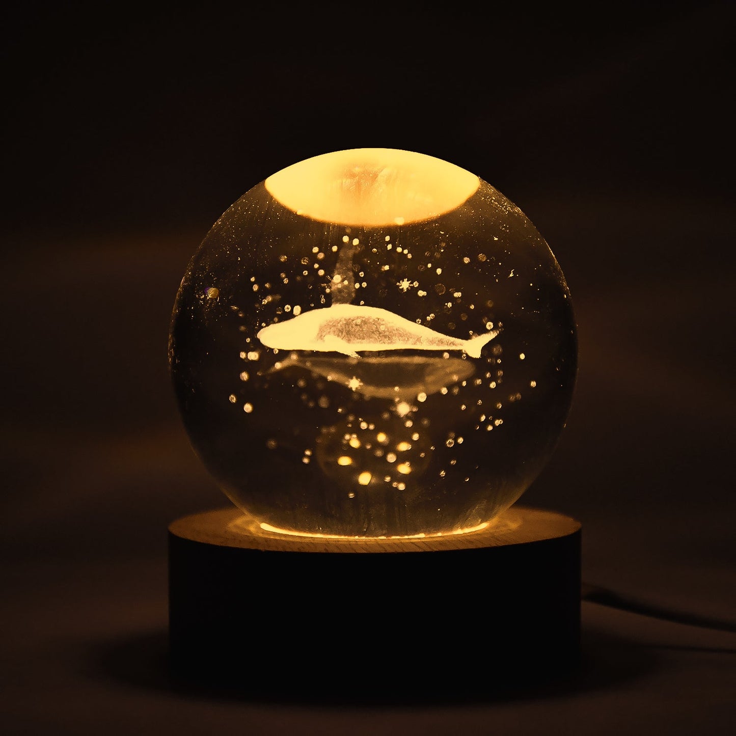Fish 3D Crystal Ball lamps With Base (1 Pc)