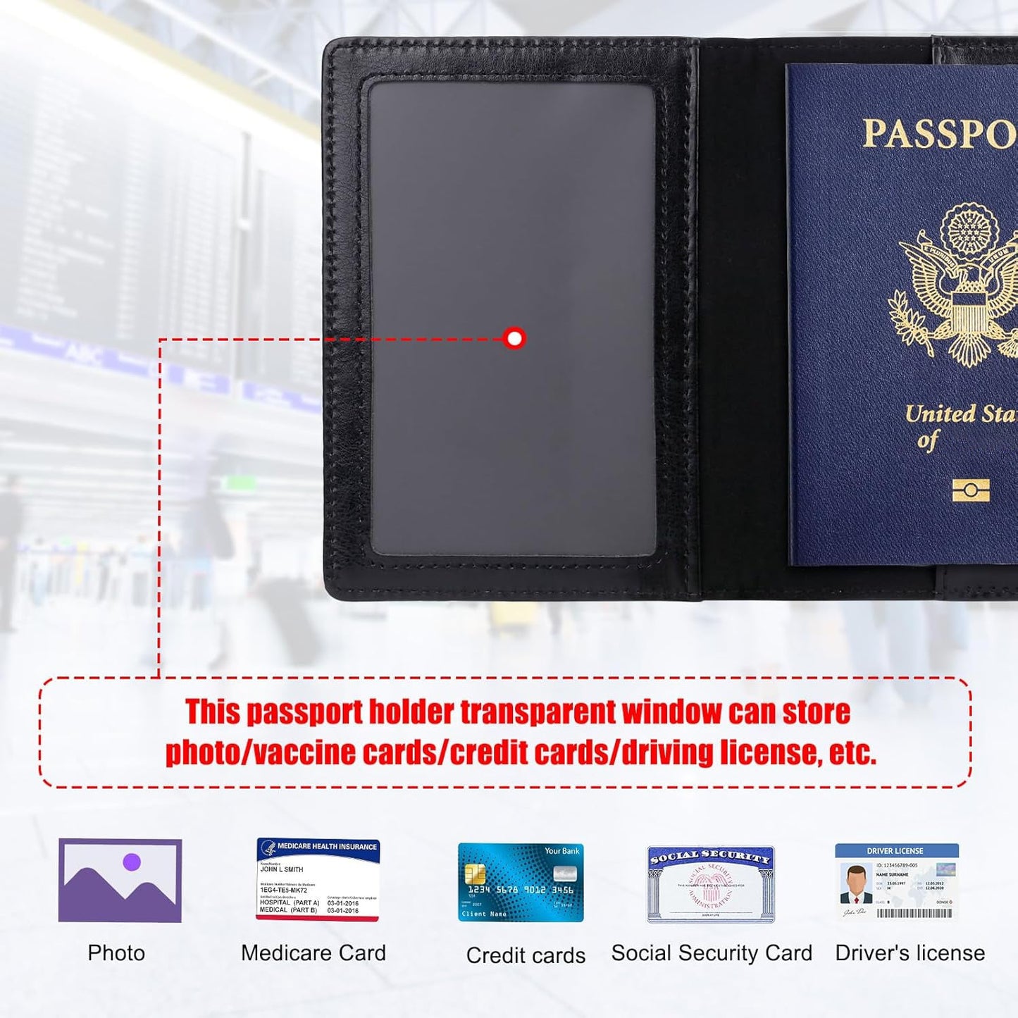 Stylish Leatherette Passport Holder for Travel