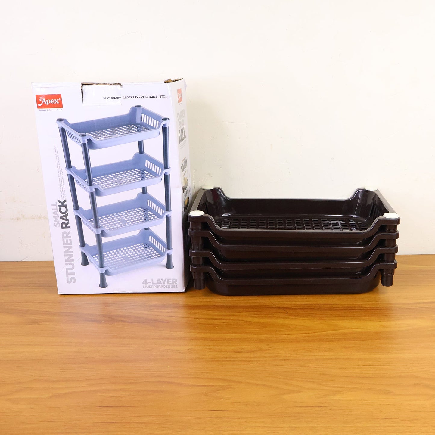 Apex 4-Layer Small Multipurpose Plastic Storage Rack