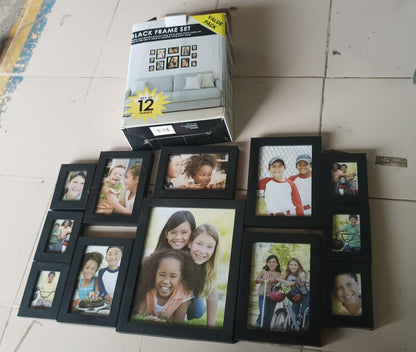 Black 12 Photo Frame Set
